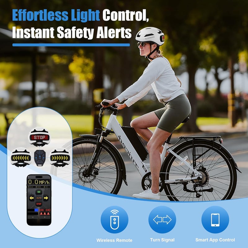 asteron Bike Helmet, Bicycle Helmets with Light, 360° High Visibility LED Display, Lightweight Adjustable Mountain Bike Helmet with Turn Signals, Smart APP Controlled, Helmets for Adults, Youth, Men & Women - Image 5